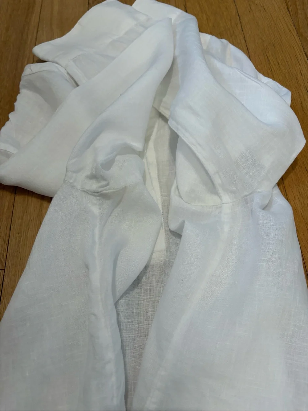 J.Crew White 100% Linen Button-Front Tunic Blouse Shirt Coastal Granddaughter S